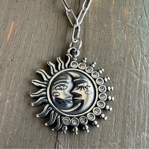 Stainless Steel Sun Moon Pendant